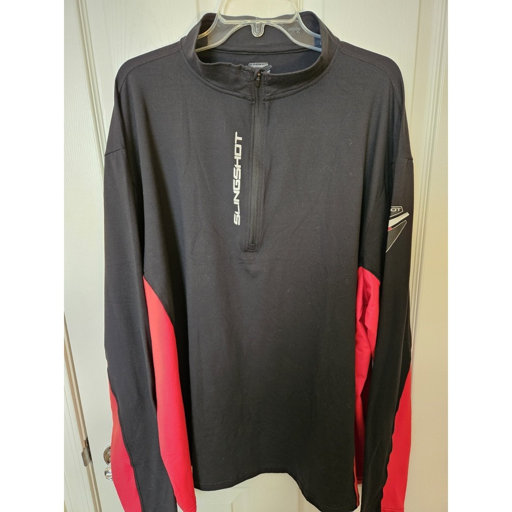 Polaris Slingshot Men's Black Red Long Sleeve Pullover 1/4 Zip, EUC, Size 3XL